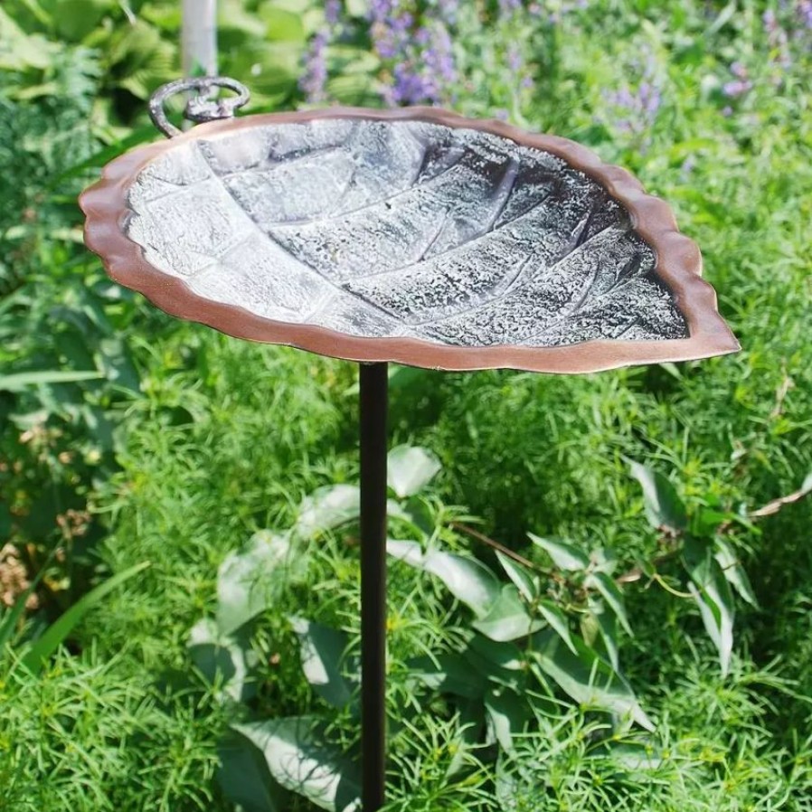 Backyard Habitat * | Gsc Achla Designs Aspen Leaf Bird Bath