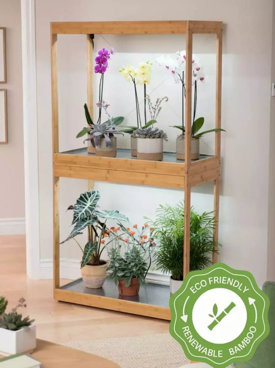 Indoor Garden * | Gsc Bamboo Display Led Grow Light Garden