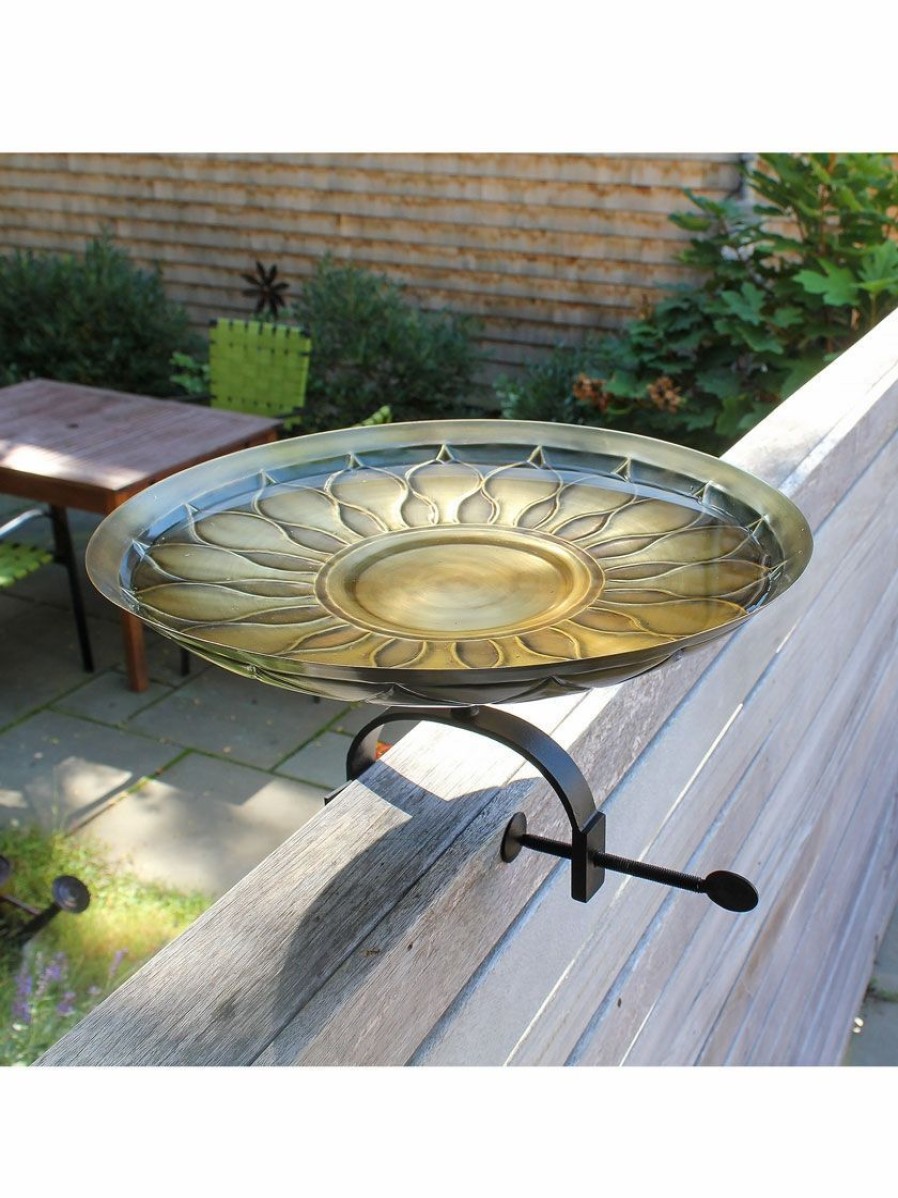 Backyard Habitat * | Gsc Achla Designs African Daisy Birdbath With Over-The-Rail Bracket