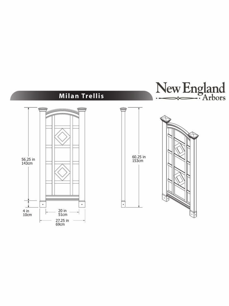 Yard & Garden Decor * | Gsc Milan Vinyl Trellis