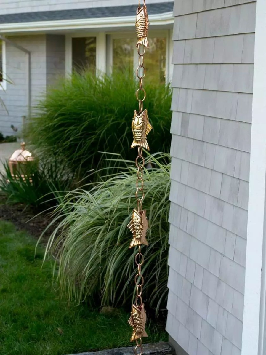 Yard & Garden Decor * | Gsc Fish Pure Rain Chain, 8.5