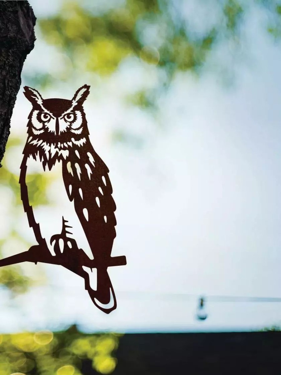 Yard & Garden Decor * | Gsc Metalbird Great Horned Owl