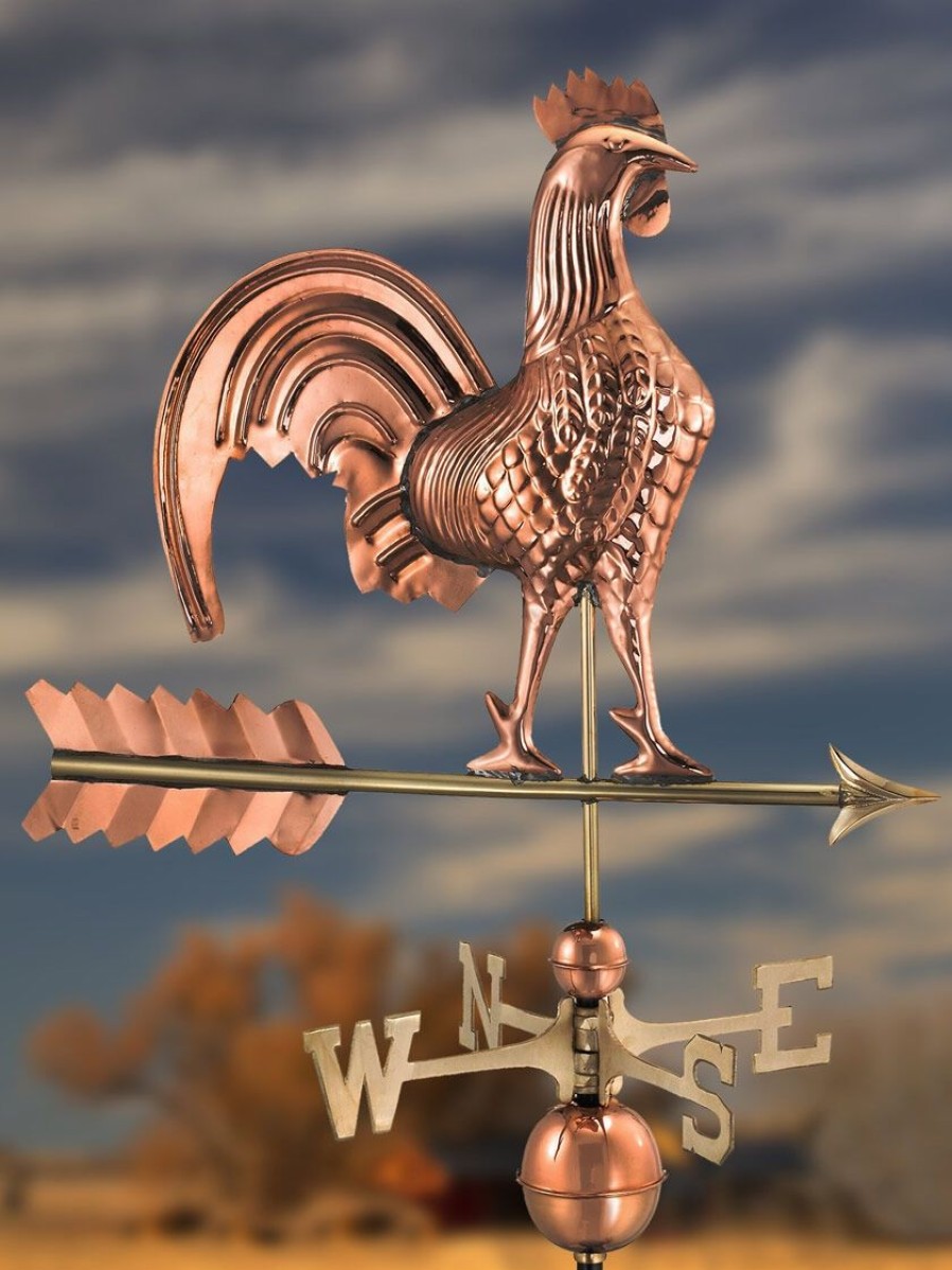 Yard & Garden Decor * | Gsc Rooster Copper Weathervane