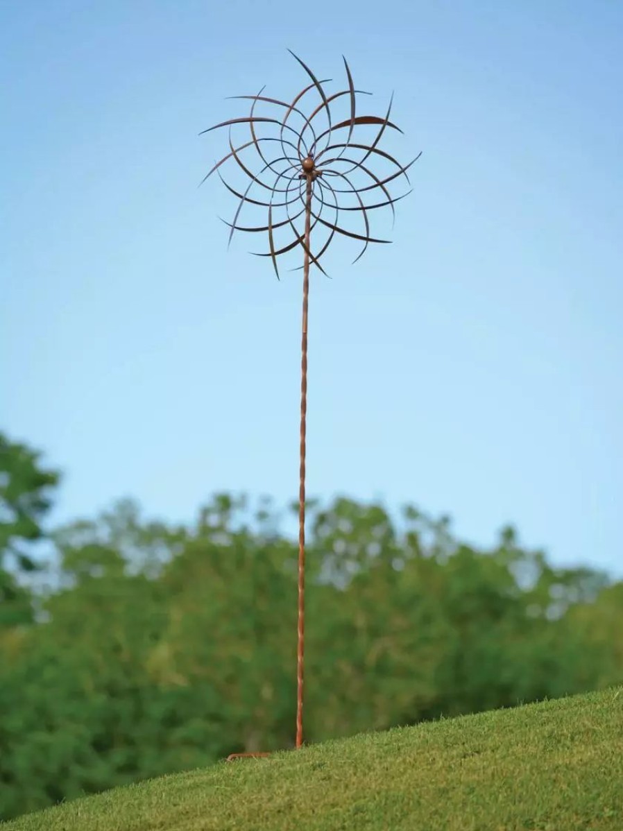 Yard & Garden Decor * | Gsc Pinwheel Staked Wind Spinner, 22 Copper Verdigris