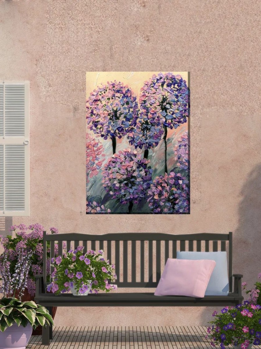 Yard & Garden Decor * | Gsc Artistic Allium Outdoor Wall Art