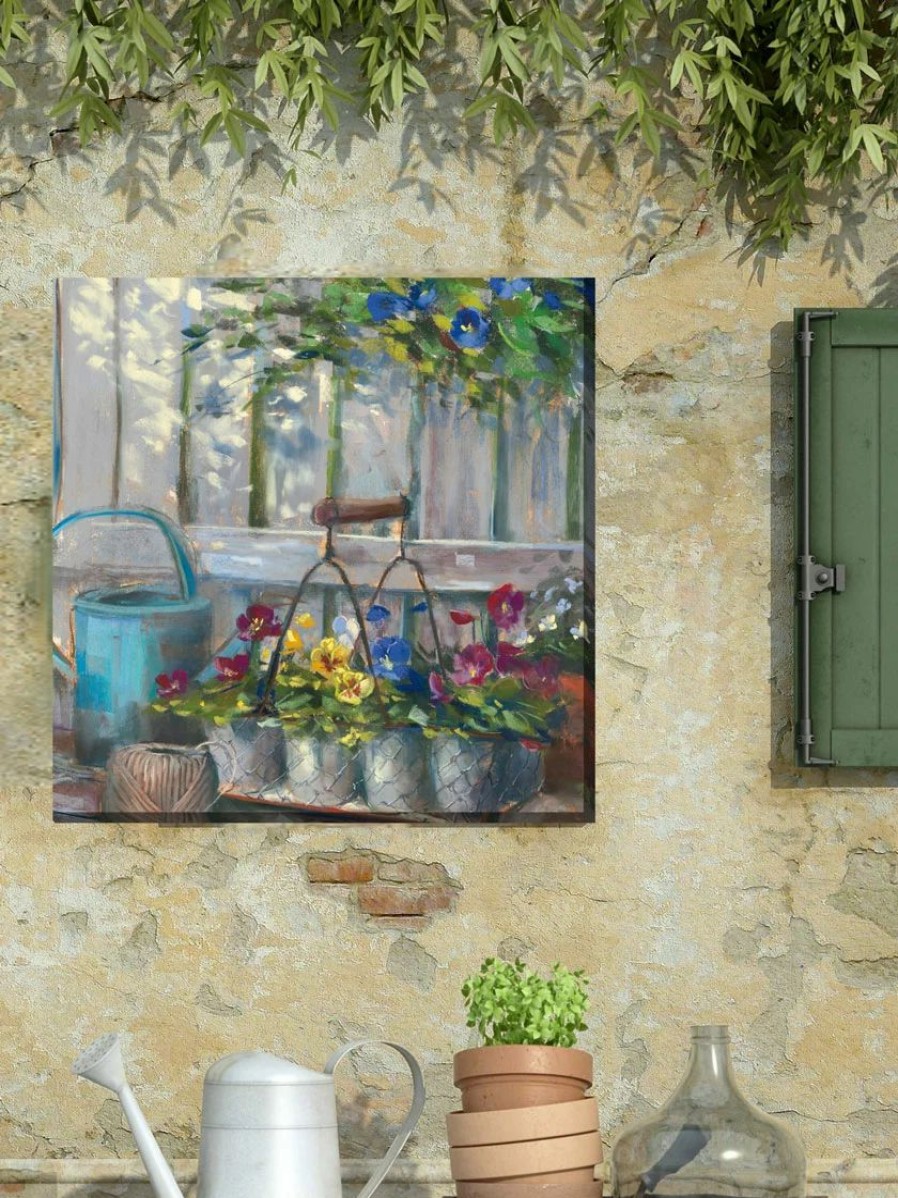 Yard & Garden Decor * | Gsc Pansy Basket Outdoor Wall Art