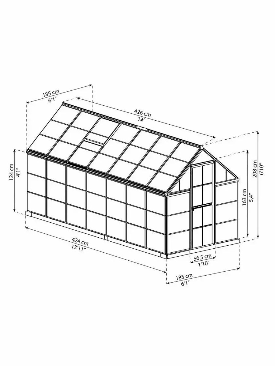 Season Extenders * | Gsc Canopia By Palram Harmony Greenhouse, 6 X 14 Silver