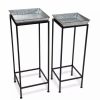 Indoor Garden * | Gsc Square Nesting Plant Stands With Galvanized Trays, Set Of 2