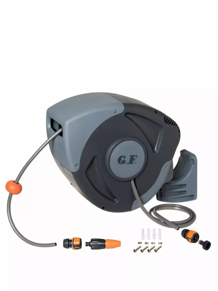 Watering & Irrigation * | Gsc G.F. Italia Wall Mounted 100 Hose And Automatic Reel Orange