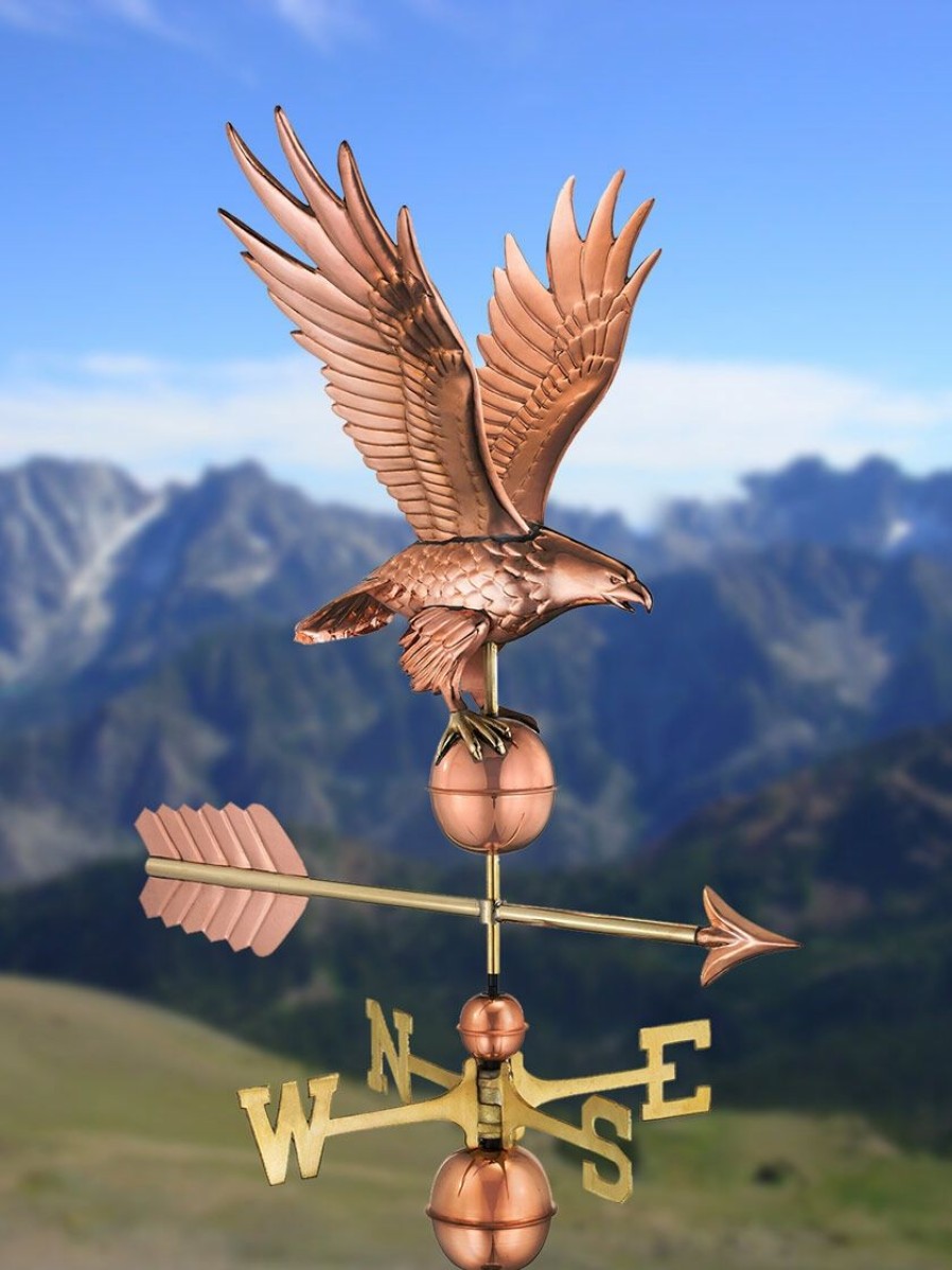 Yard & Garden Decor * | Gsc Freedom Eagle Copper Weathervane