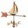 Yard & Garden Decor * | Gsc Sailboat Garden Copper Weathervane With Pole