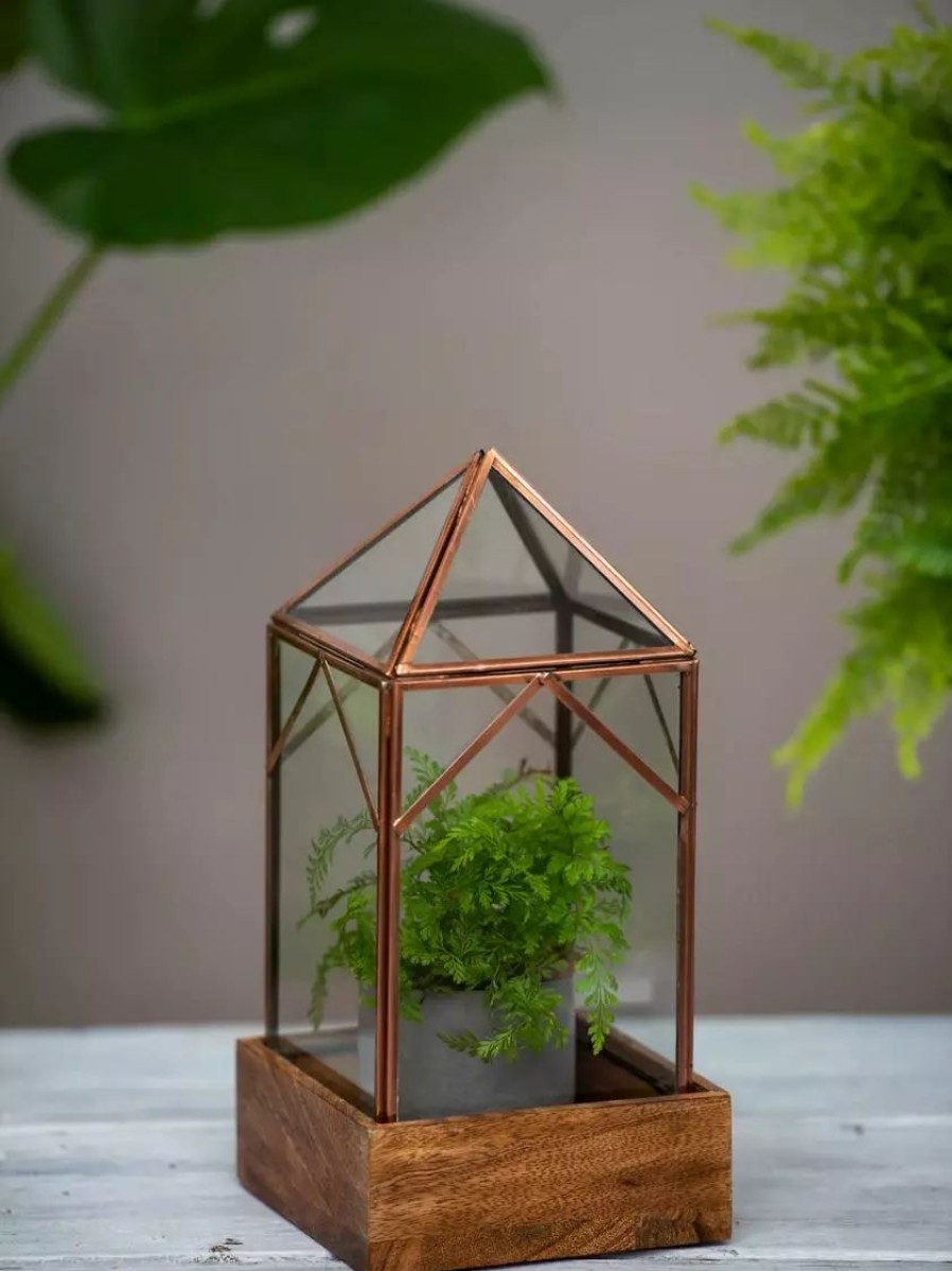 Indoor Garden * | Gsc Art Decco Copper And Glass Terrariums