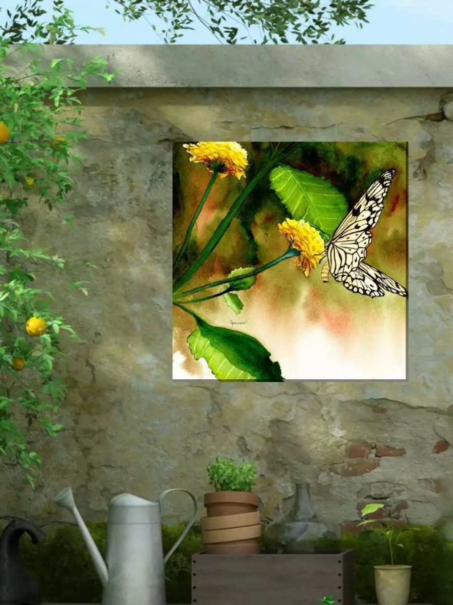 Yard & Garden Decor * | Gsc Butterfly Kiss Outdoor Wall Art