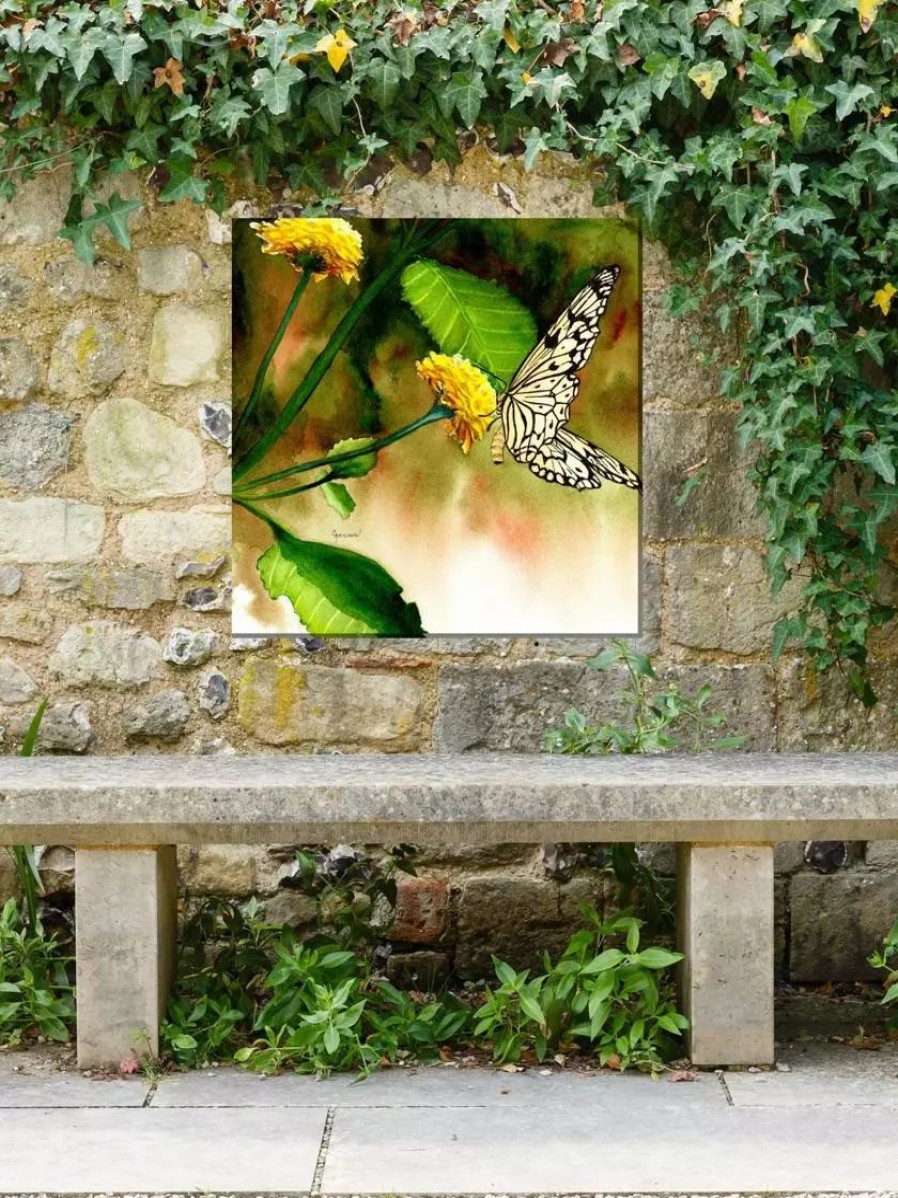 Yard & Garden Decor * | Gsc Butterfly Kiss Outdoor Wall Art