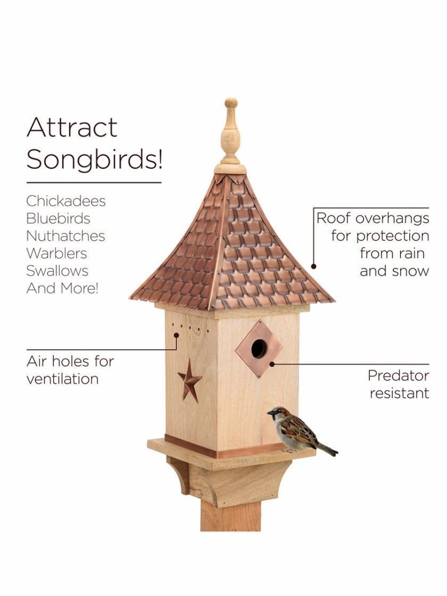 Backyard Habitat * | Gsc Copper Shingled Roof Bird House