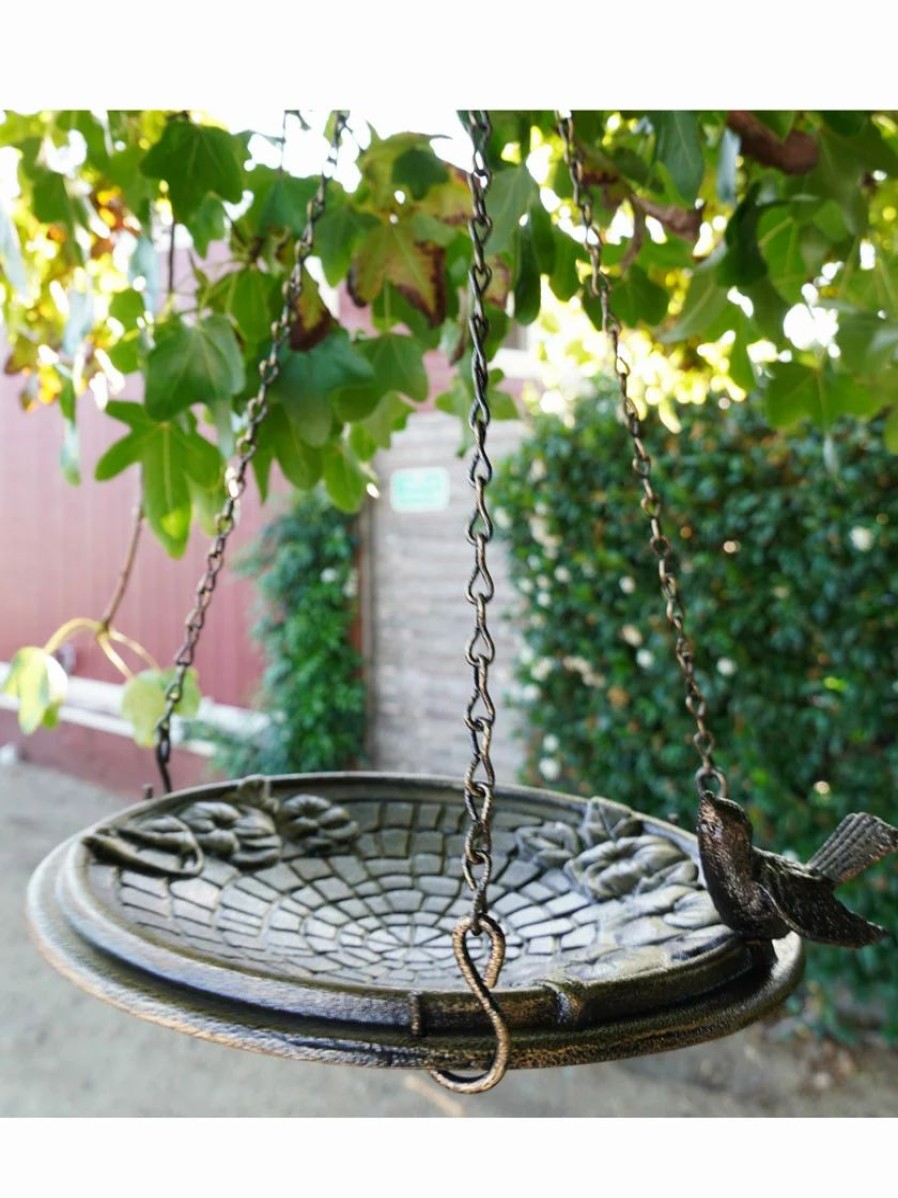 Backyard Habitat * | Gsc Floral Motif Hanging Birdbath