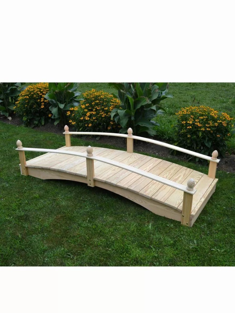 Yard & Garden Decor * | Gsc Acorn Garden Bridge Unfinished 4 X 12