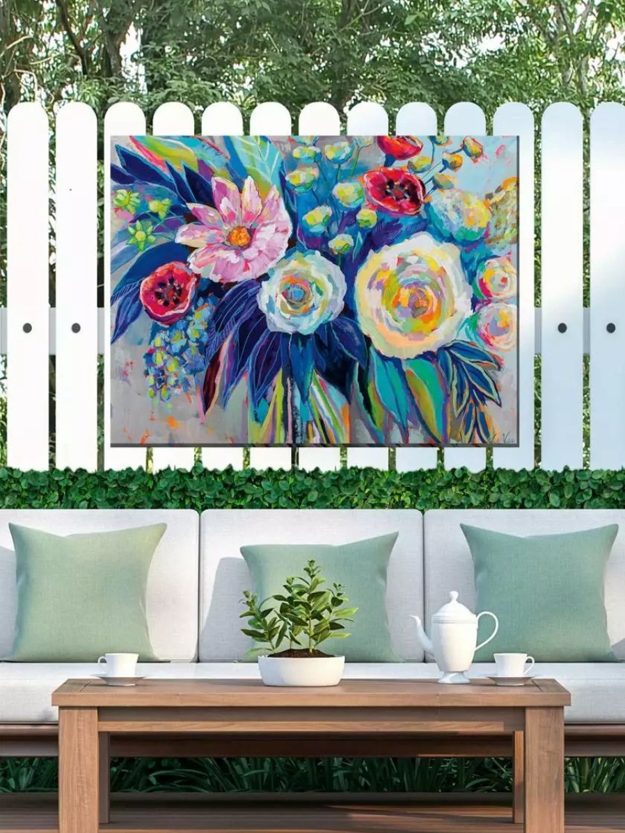 Yard & Garden Decor * | Gsc Floral Array Outdoor Wall Art