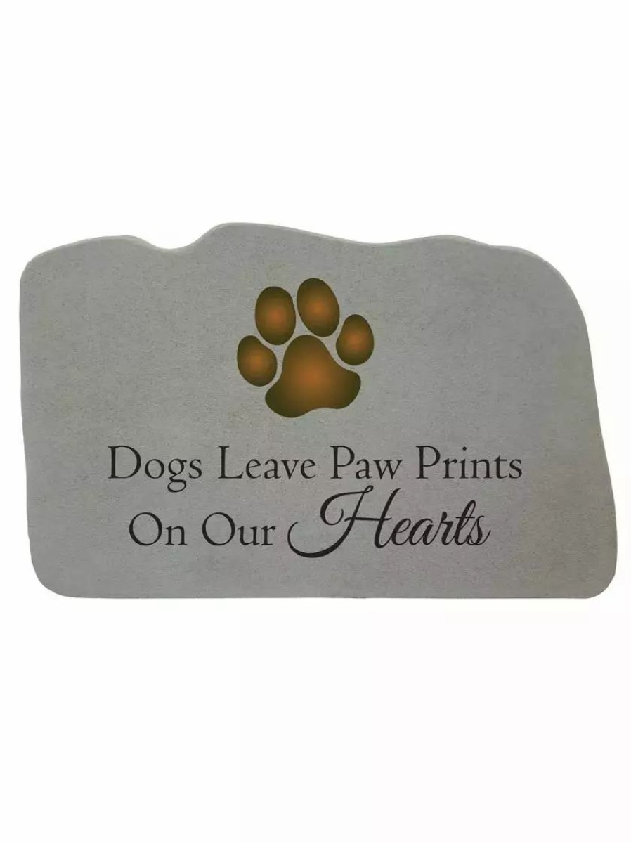 Yard & Garden Decor * | Gsc Dogs Leave Paw Prints Memorial Stone