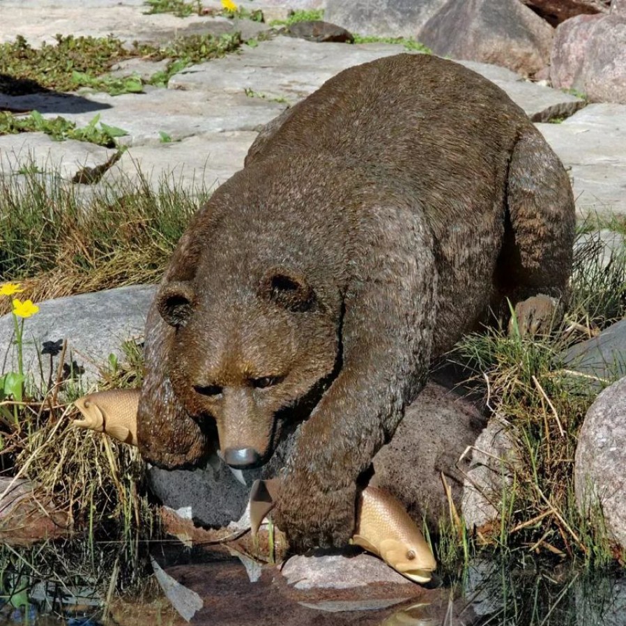 Yard & Garden Decor * | Prp Catch Of The Day Bear Statue